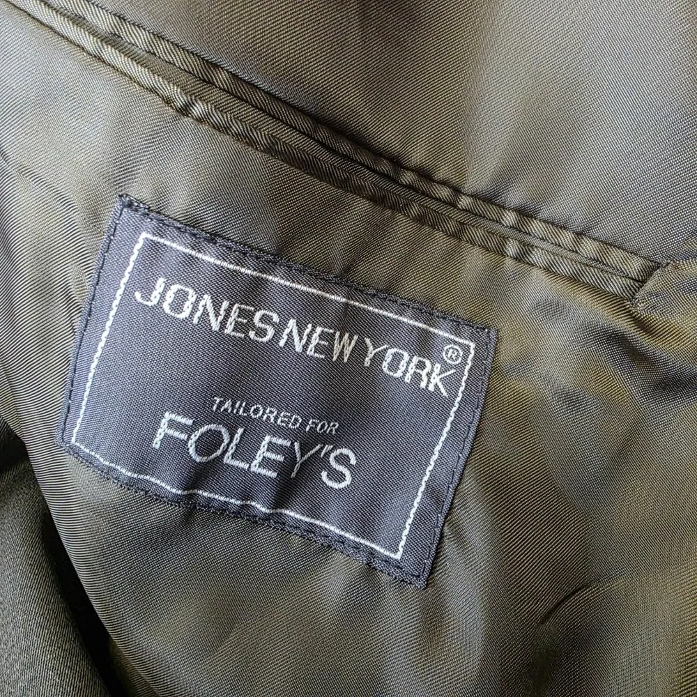 Jones New York Mens 44L Blazer Olive Green 100% Wool 3 Button Sport‎ Coat Jacket